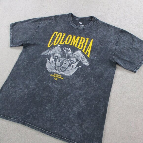 Paper Planes T Shirt Adult 2XL XXL Gray Yellow Colombia Greatness Process Crew - Picture 2 of 9